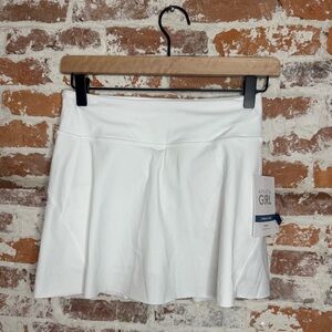 Athleta Girl Ace Skort White Size Large (12) NWT Tennis Golf Athletic Skirt
